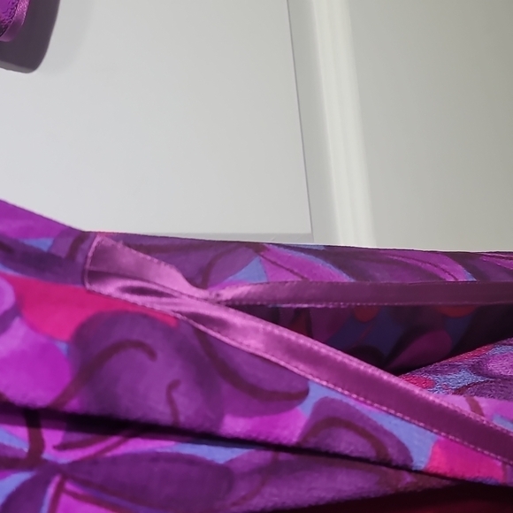 Maggie Shepherd Vintage 80's Patchwork Purple Asymmetrical Tunic Blouse - Picture 3 of 11